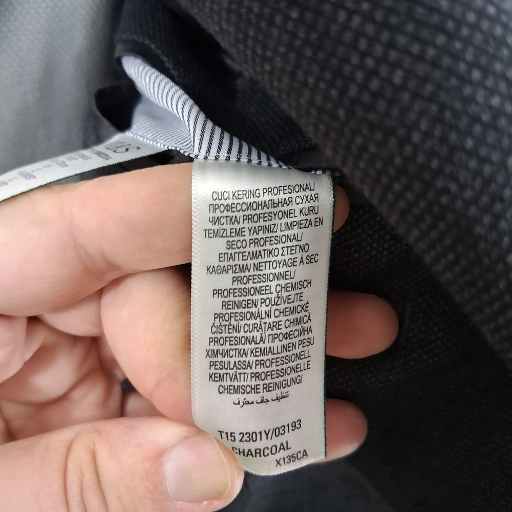 M&S Sartorial Suit Jacket 42R Charcoal Grey Wool Regular Fit Blazer Double Vent - Picture 7 of 9